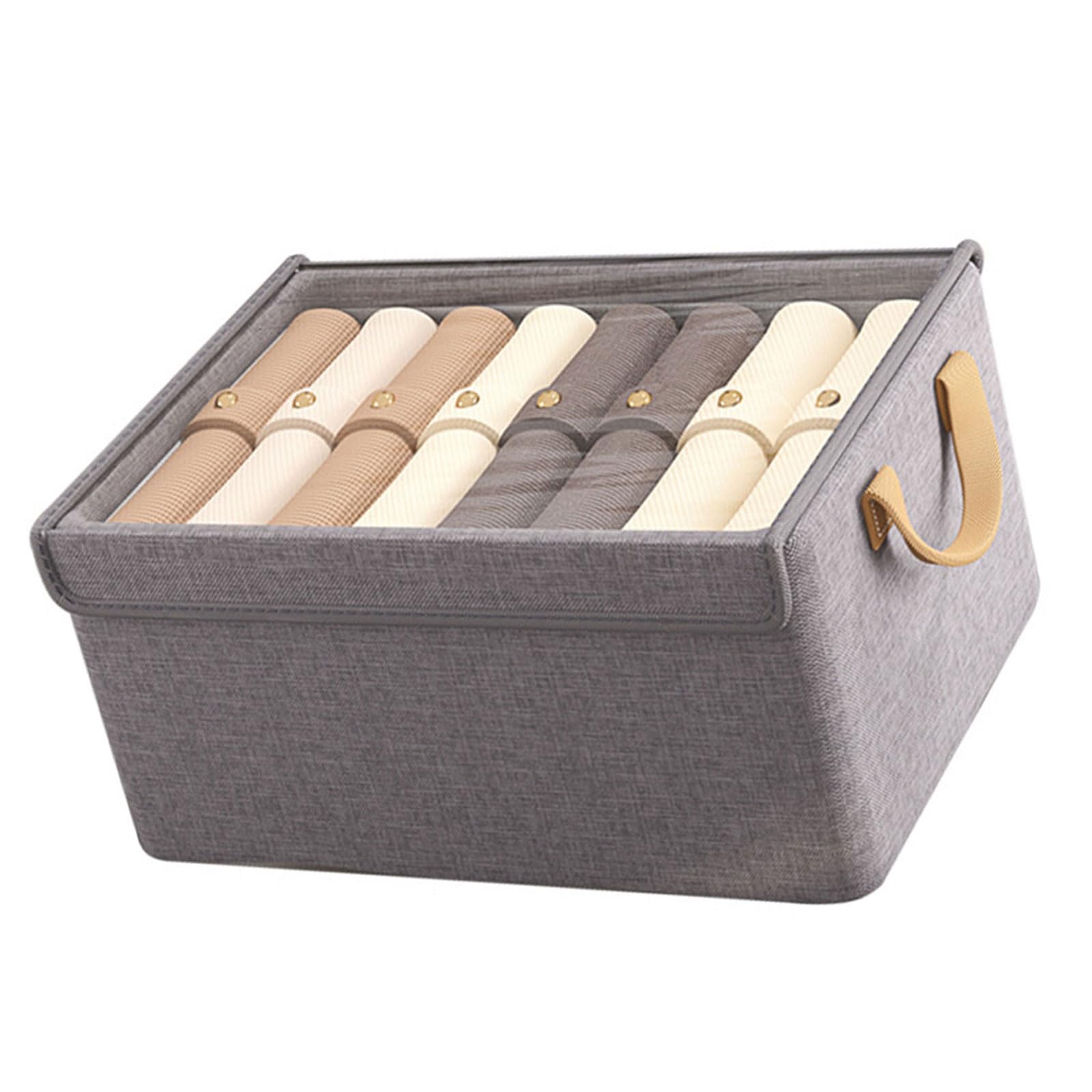 Tsophreniq Clothes Organiser with Protective Lid Multipurpose Foldable Clothes Box Storage Solution for Household Items Dormitory Essential