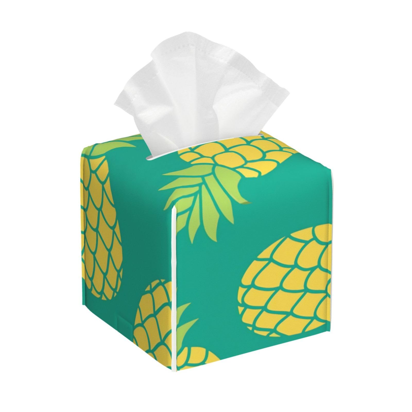Xingfox As Pic Green Pine Tissue Box Cover, Fashionable Decorative Storage Box, Suitable For Most Places