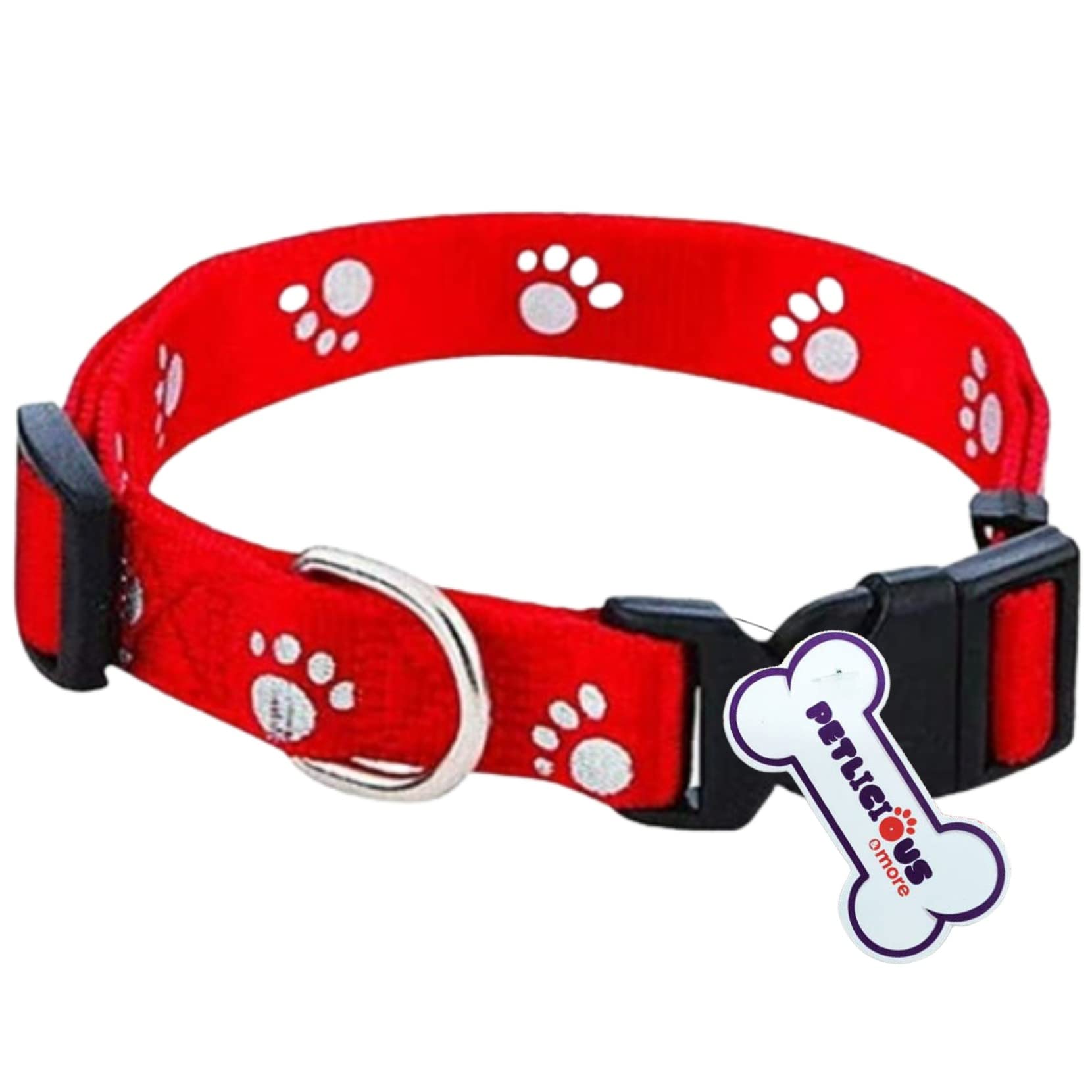 Petlicious & More® Paw Print Design Cute Small Dogs & Puppy Collar for Mini Dogs & Cat Collar (Size-15mm, Color - Red) (B09N38NS2W) Amazon Price History, Amazon Price Tracker