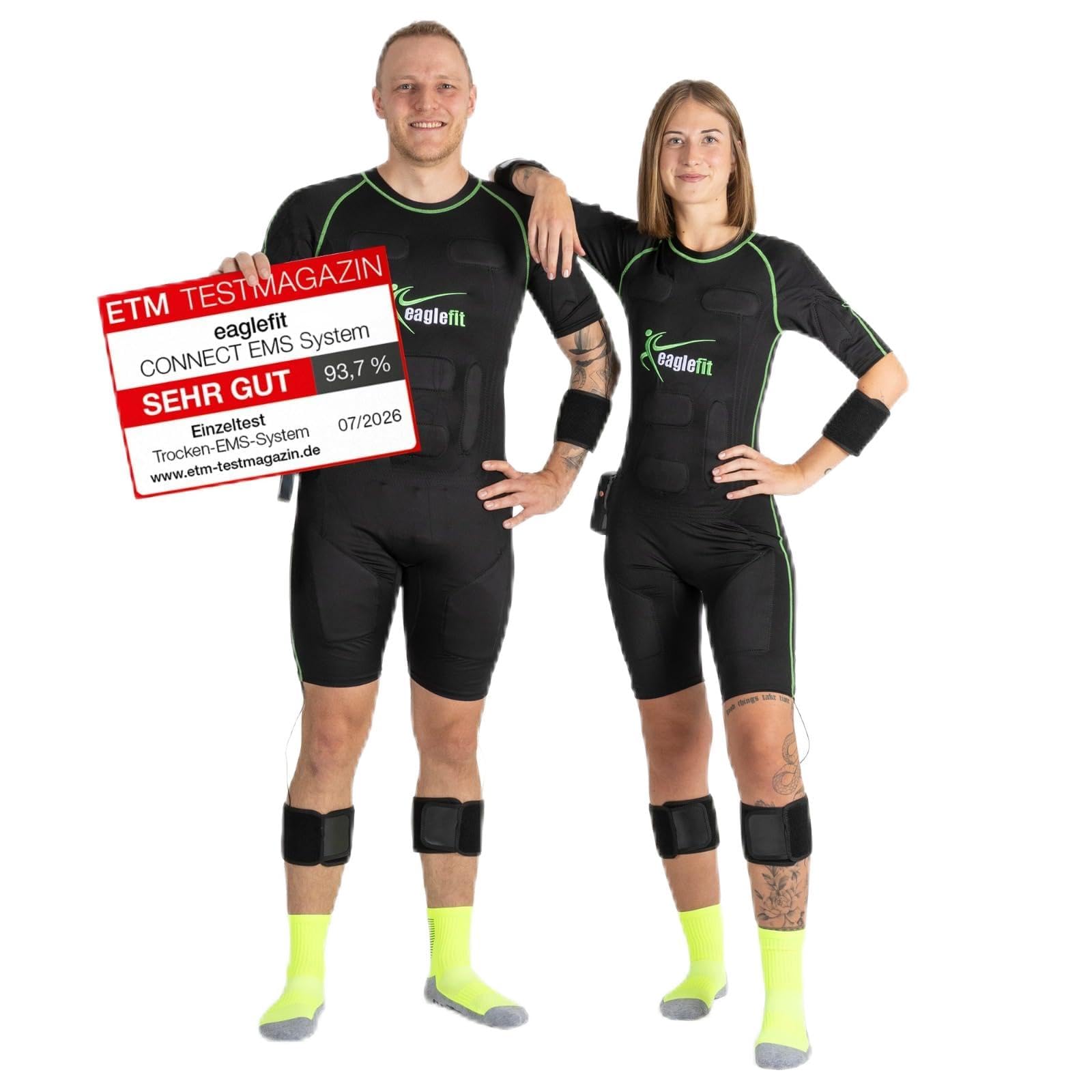 eaglefit - Connect EMS Anzug mit 28 Elektroden inkl. Box zur Steuerung - Training für Zuhause, Kleidung für Ganzkörper-Workout, Muskeltrainer, Bauchtrainer, gezielte Muskelstimulation Damen & Herren