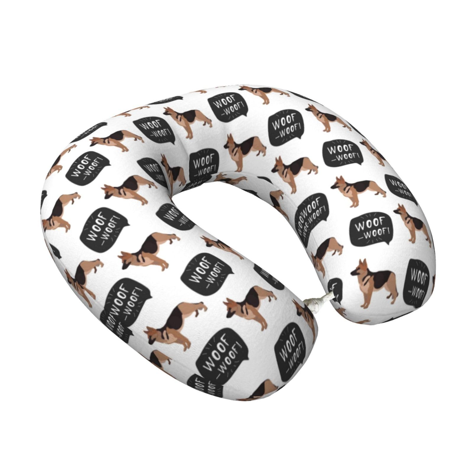 LKYMOH Dog German Shepherd, Travel Neck Pillow U-Shaped Memory Neck Support Soft Comfortable With Washable Cover For Airplane Car Traveling and Office