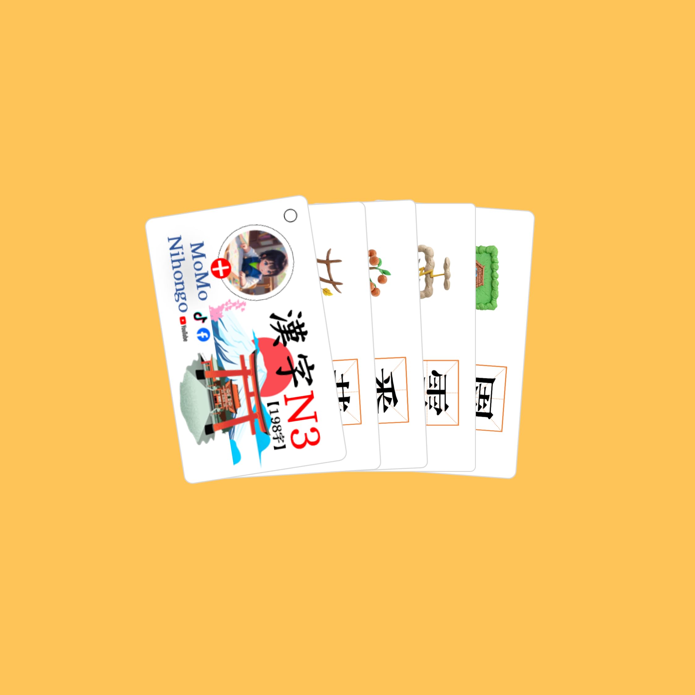 Amazon.co.jp: MoMo Nihongo N3 - JLPT N3 Kanji Flashcards Japanese