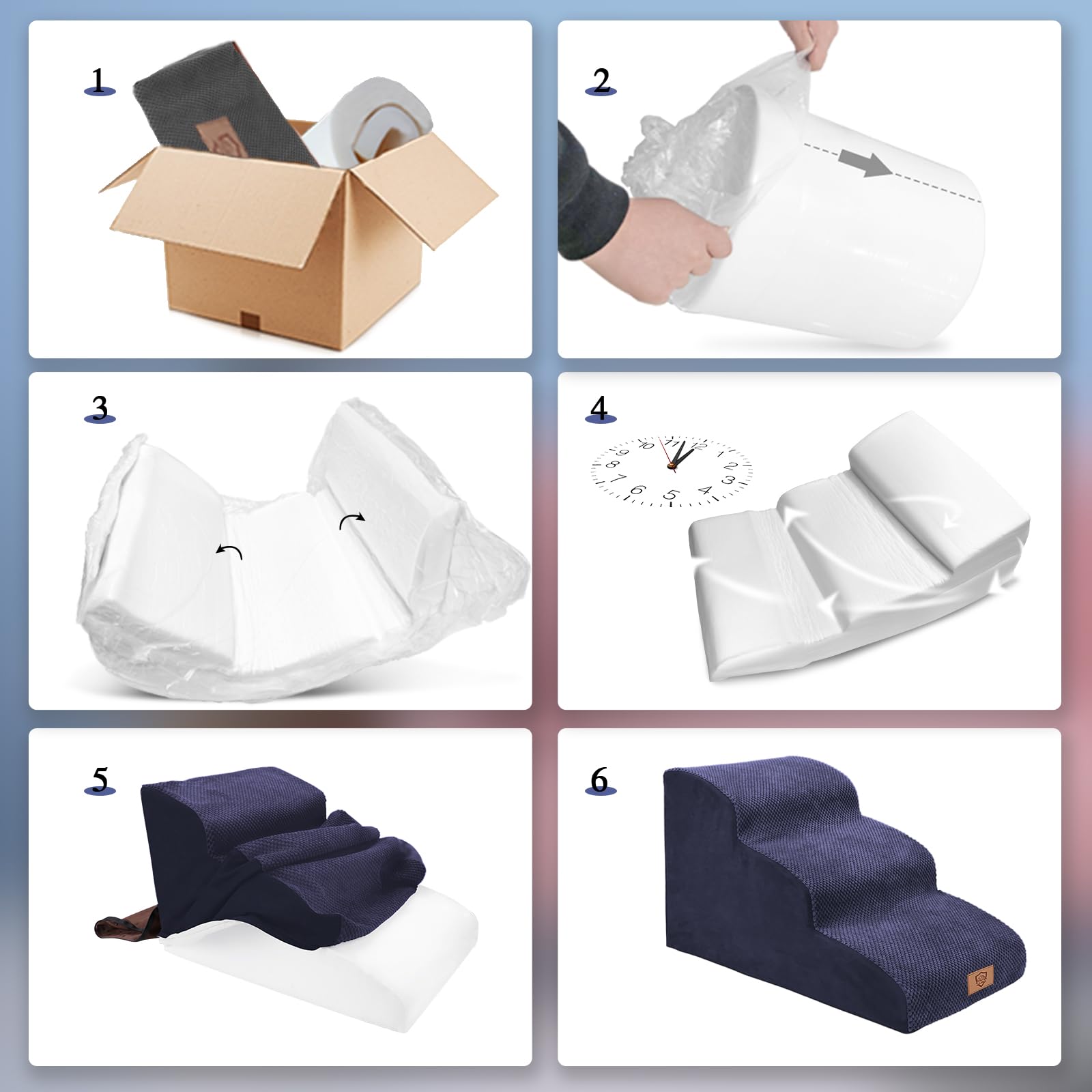 Haustiertreppe 3 Stufen 30cm Hoch - Hundetreppe Für Sofa & Bett | Dunkelgrau