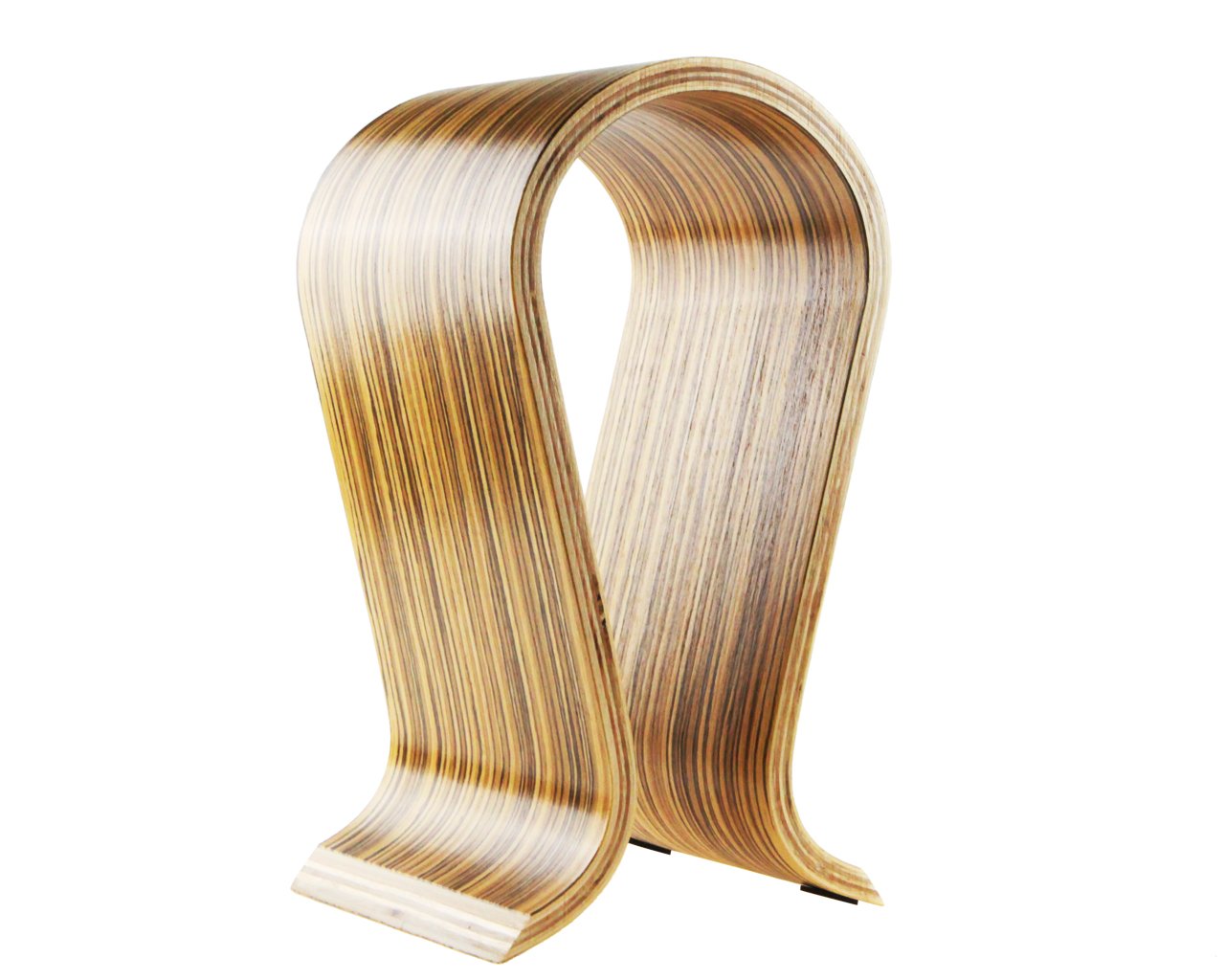 Winterworm Zebra Wood Wooden Wood Omega Headphone Stand, Gaming Headset Display, Headphone Holder Hanger (Zebra Wood)