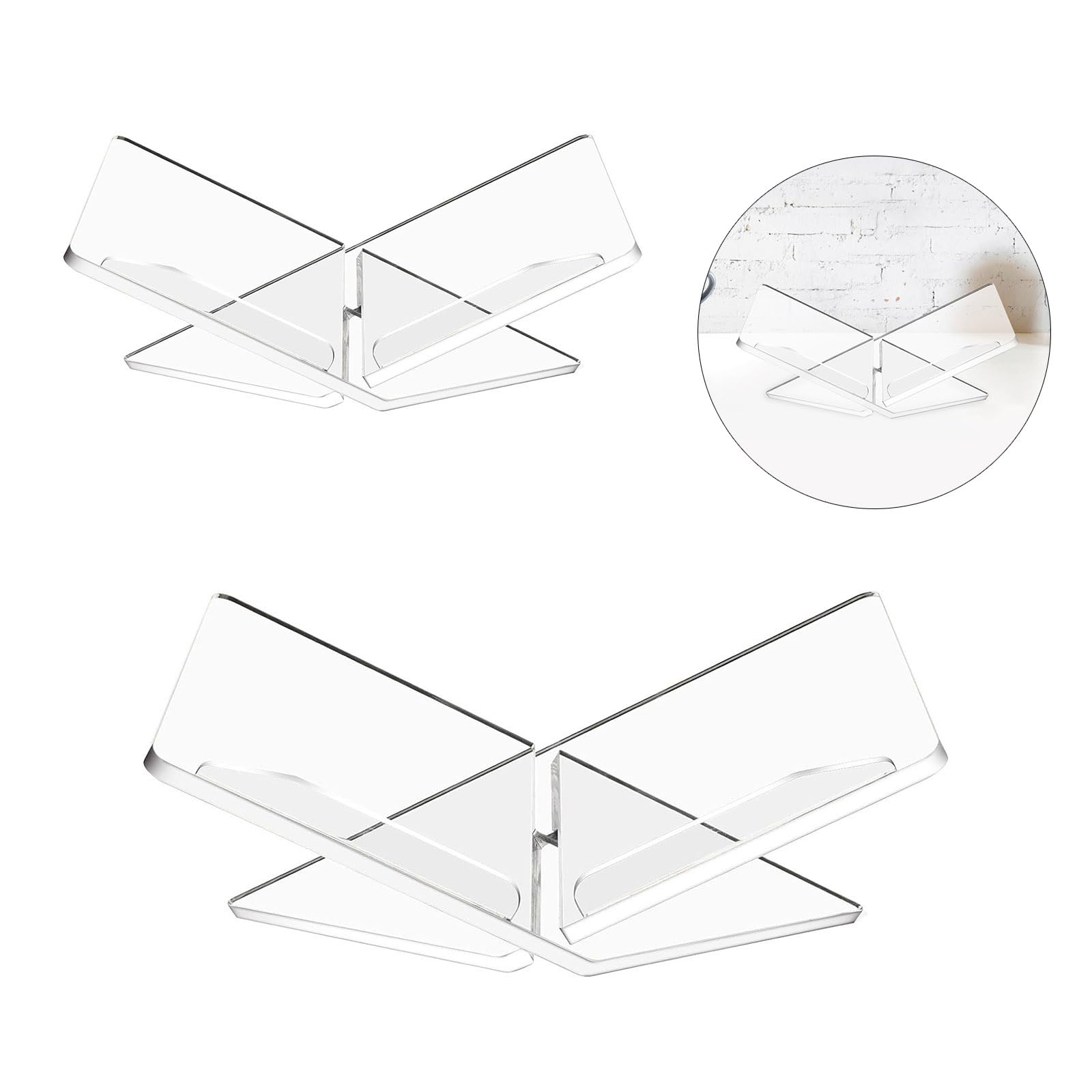 Transparent Acrylic Book Holder Cookbook Display Stand Open Book Display Stand for Display Reading Cookbook Magazine