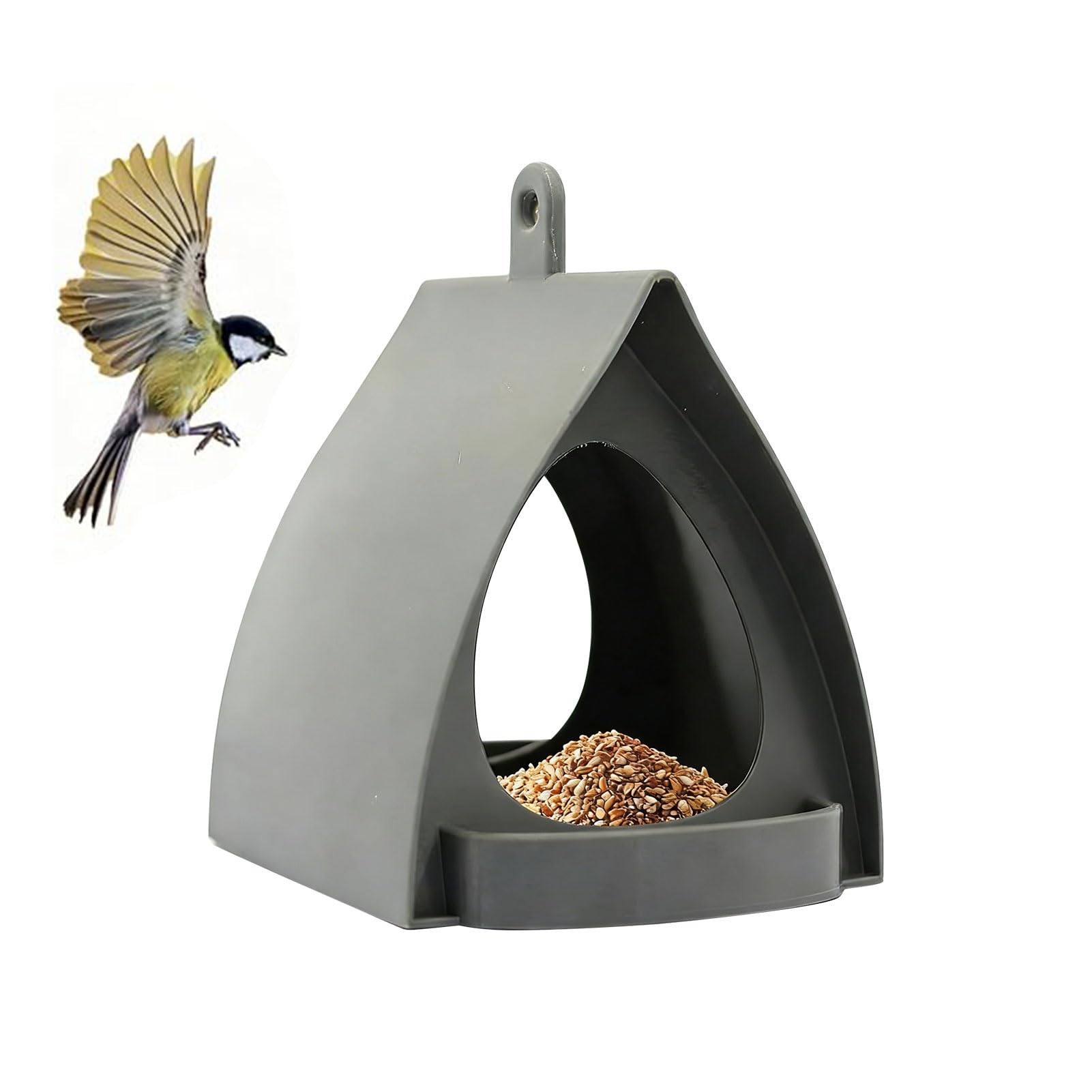 Hanging Bird Feeder for Outdoor Birds, Durable Garden Feeder with Rain-Resistant Roof for Backyard Garden, Hangable Mounted Feeder Wild Hummingbirds Feeder Easy to Hang