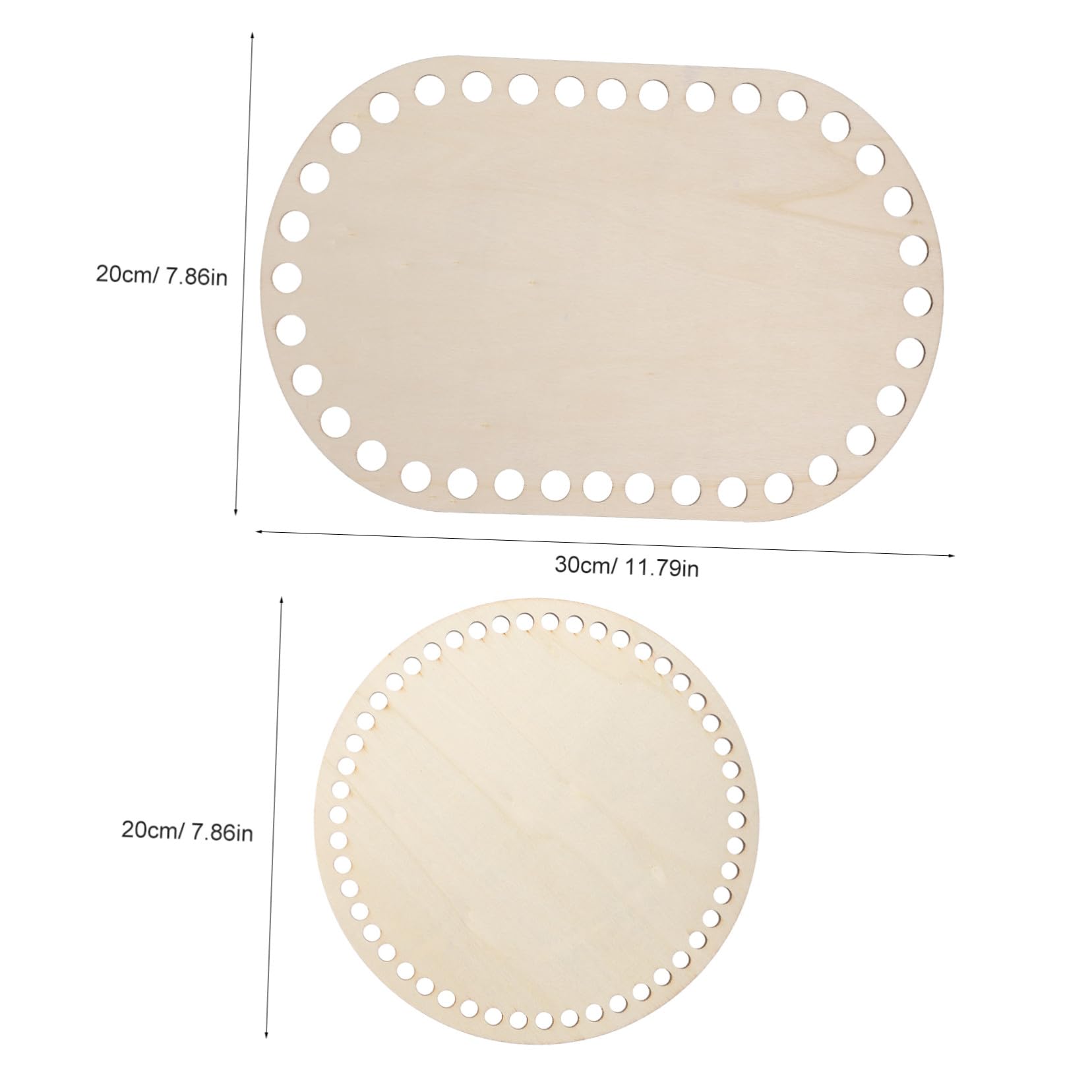 Holzkorbböden Farbecht und Leicht zu Reinigen 4 Stück zum Häkeln Oval und Rund für Häkelkörbe und Stricktaschen