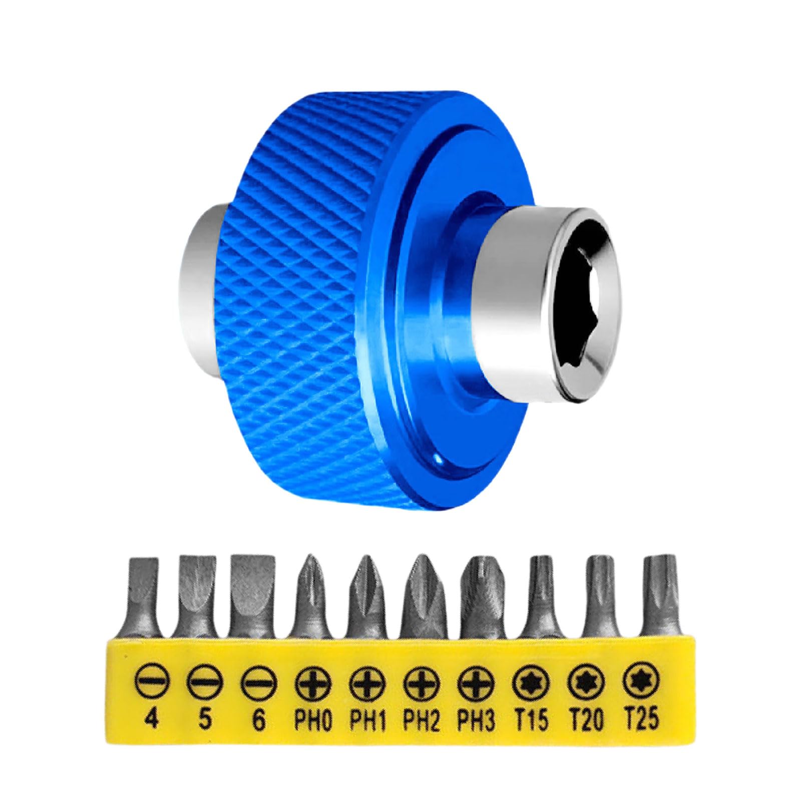 Qsvbeeqj Blue Space Saving Professional Miniature Ratchet Wrench Set Yellow Replacement Head Carbon Steel Multi Tool Design Mechanic Compact Tool