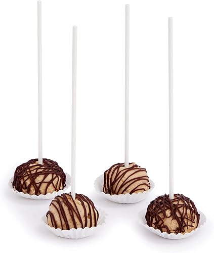 Miniatura 9 de Bright Creations Palitos largos para tartas – Paquete de 200 unidades de 8 pulgadas blancas – Para cake pops, golosinas crujientes de arroz,