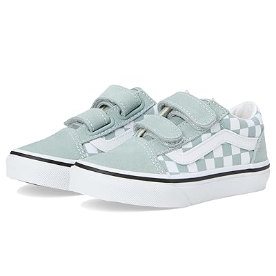 Vans Kids Old Skool V (Little Kid) Kids Shoes Color Theory Checkerboard Pure Grey