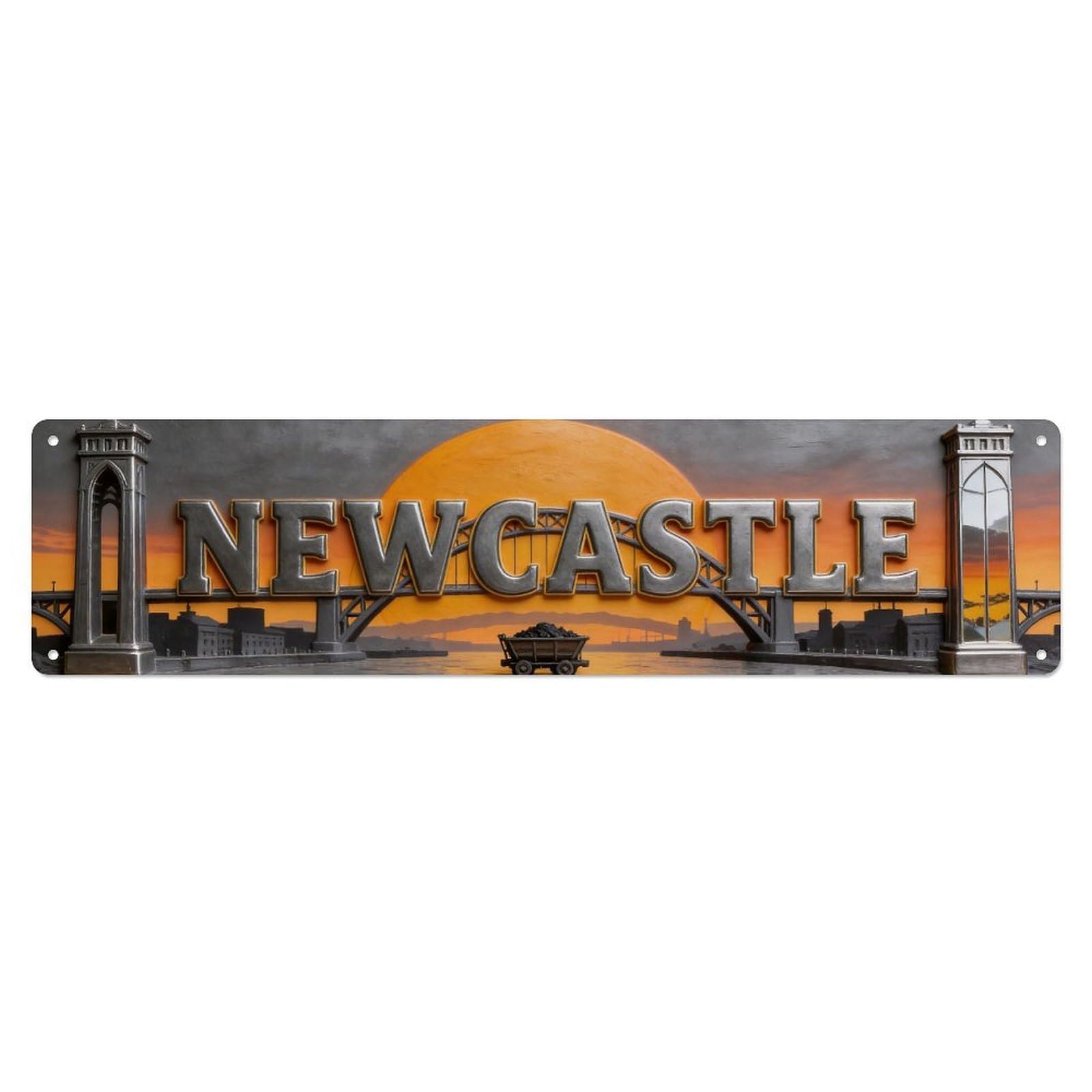 Metal Tin Sign Newcastle England Retro