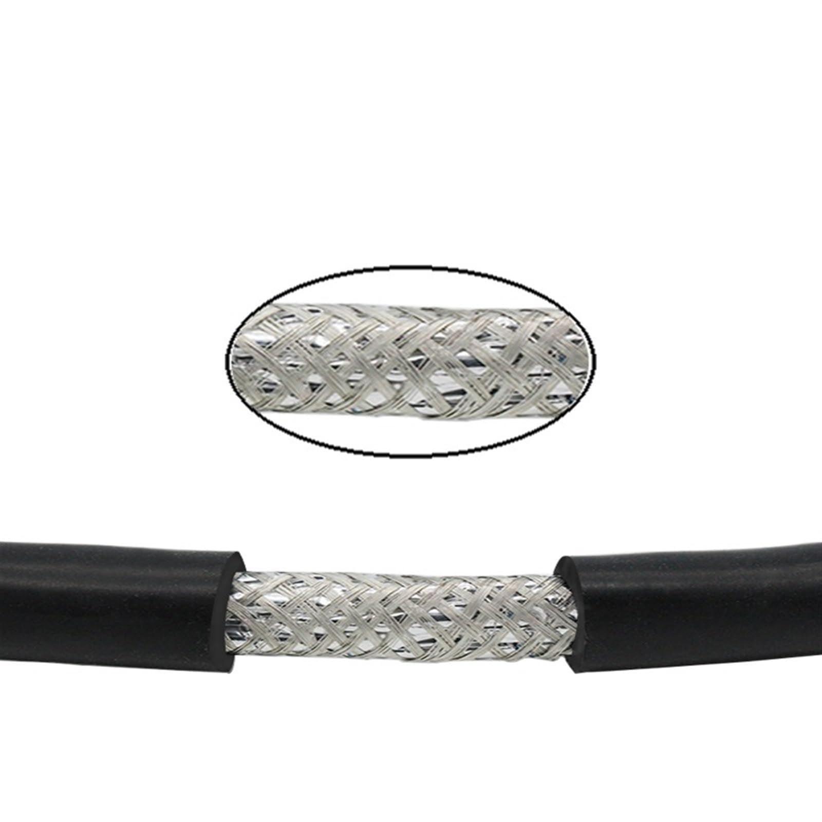 cable apantallado, Cable de par trenzado blindado cobre estañado 24 AWG, 5 metros, negro(6 Cores 5Meters)