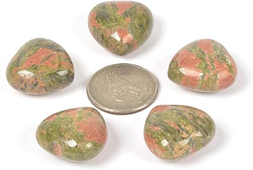 Miniatura 2 de Unakite - Piedras de amor de corazón de cristal curativo con bolsillo, piedras preciosas de chakra y reiki, regalos de día de San Valentín, 1