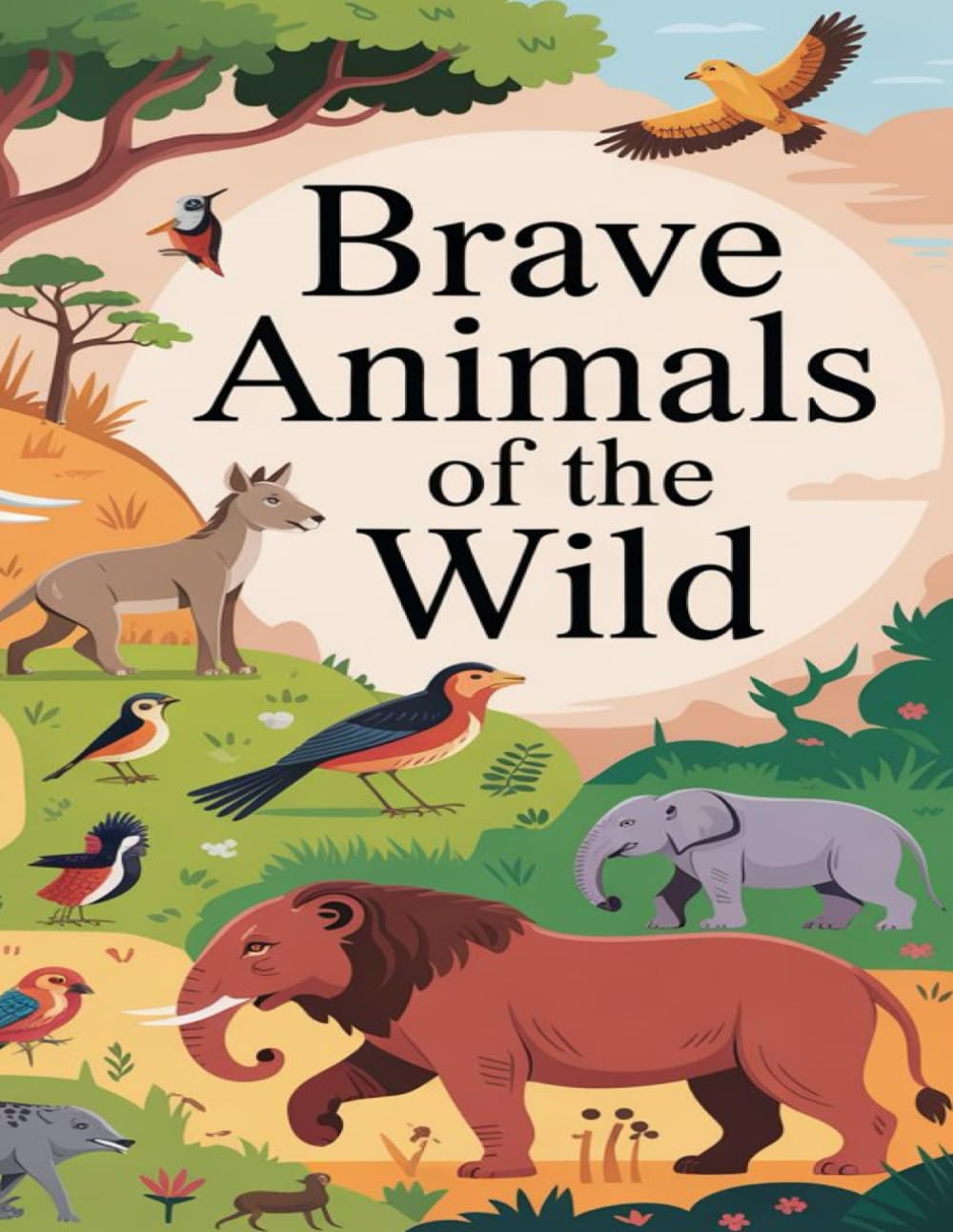 Kids & Adults Coloring Book: Brave Animals of the Wild