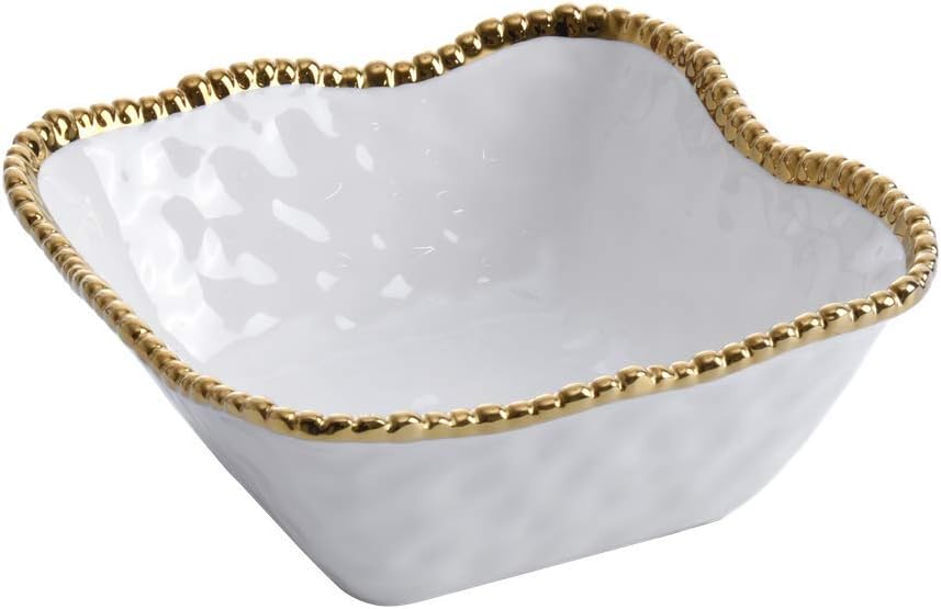 Pampa Bay Golden Salerno Porcelain Medium Square Salad Bowl