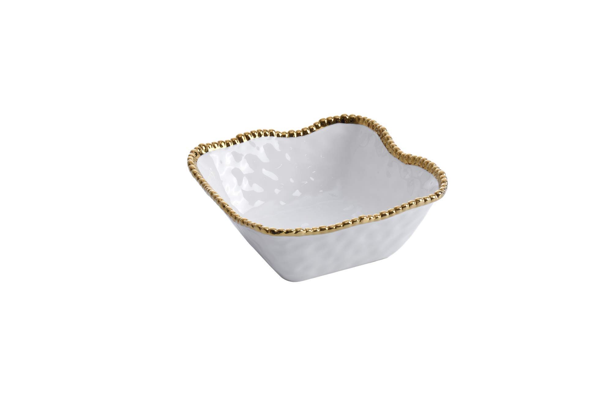 Ensaladera cuadrada mediana de porcelana Golden Salerno