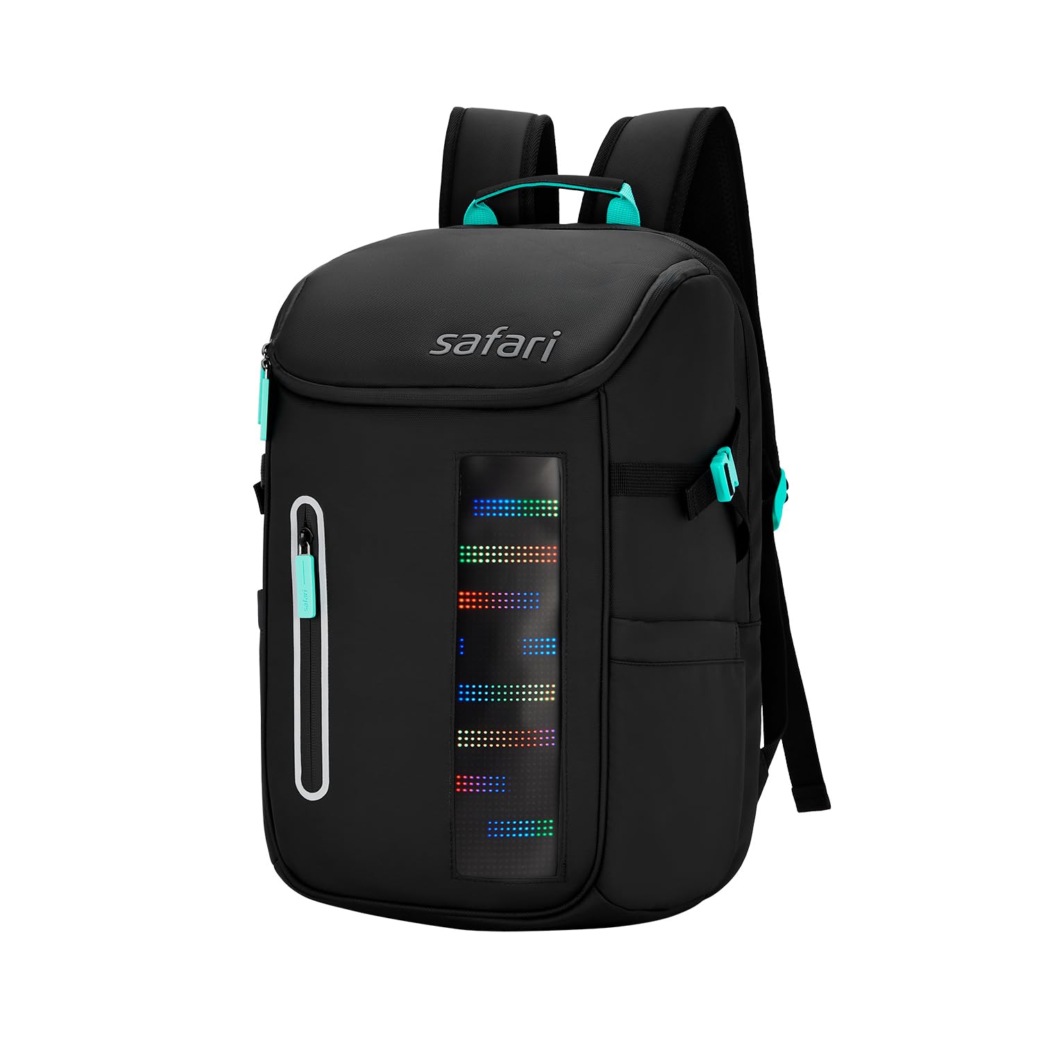 Falcon LED 25L Backpack, Customizable LED Panel, 17" Laptop Compatible, Battery Cell Holder, Premium PU Fabric, Seamless Control Through A Mobile Application, Airvent Back Panel, Black-image-13