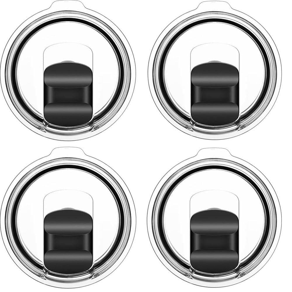 4 Pack 20 oz Tumbler Lids for YETI, Magnetic Slider Replacement Lids for YETI 20 oz Tumbler, 10/24 oz Mug and 10 oz Lowball, Travel Spill Proof Cup Lids Covers with Magnetic Slider Switch, BPA Free