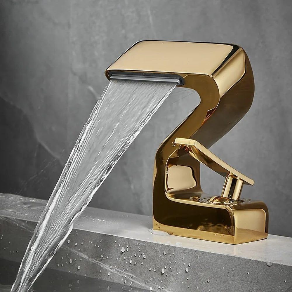Robinet d'évier à trou unique monté sur le pont mitigeur cascade salle de bain