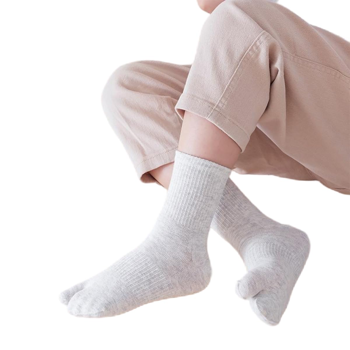 Tabi Lot de 6 paires de chaussettes de sport en coton à bout fendu pour enfants filles garçons de 2 à 15 ans