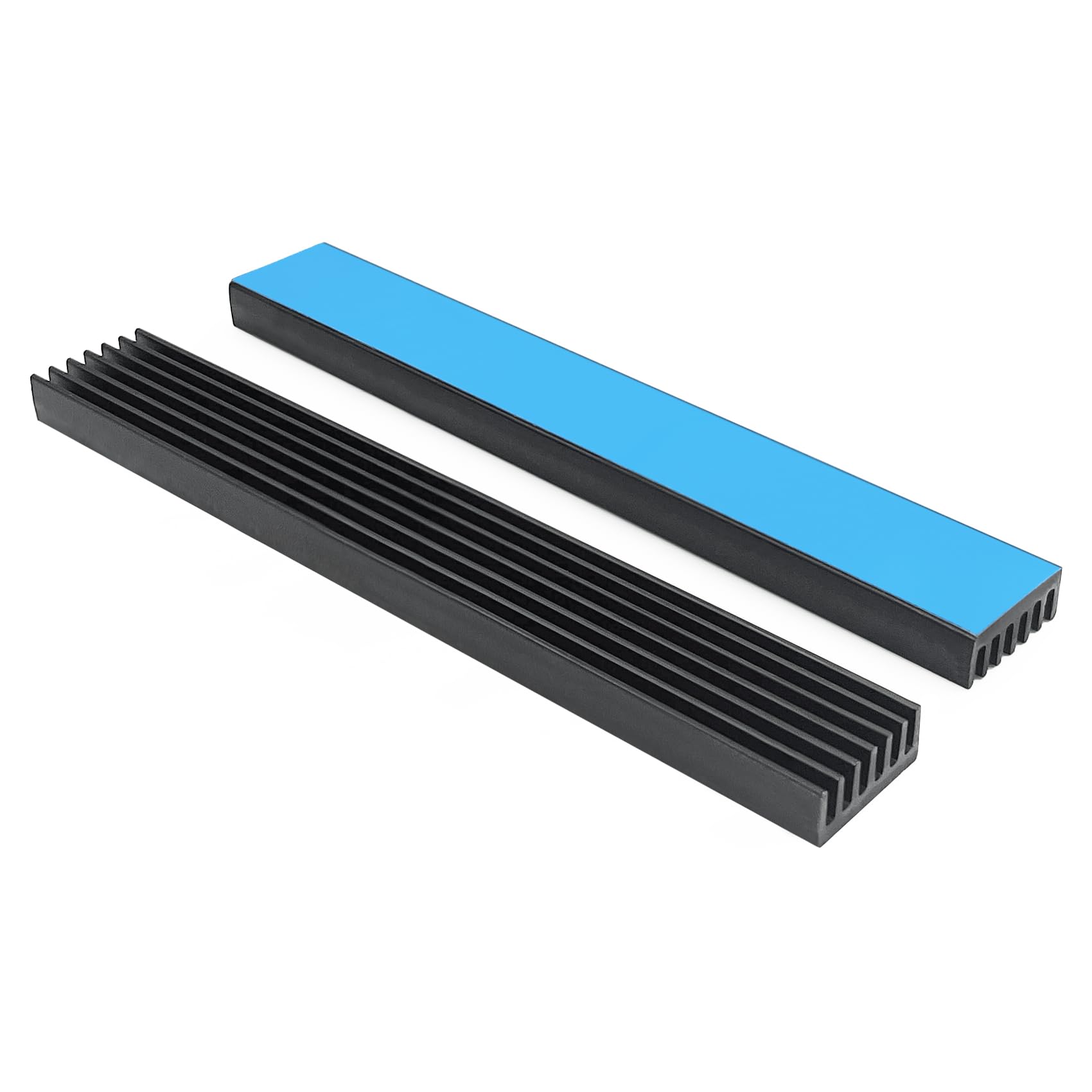 4 unidades de disipador de calor de aluminio de 0.55 pulgadas con cinta adhesiva conductora térmica, tira de disipador de calor de 3.937 x 0.551 x 0.236 in, aleta de enfriamiento para electrónica más 4