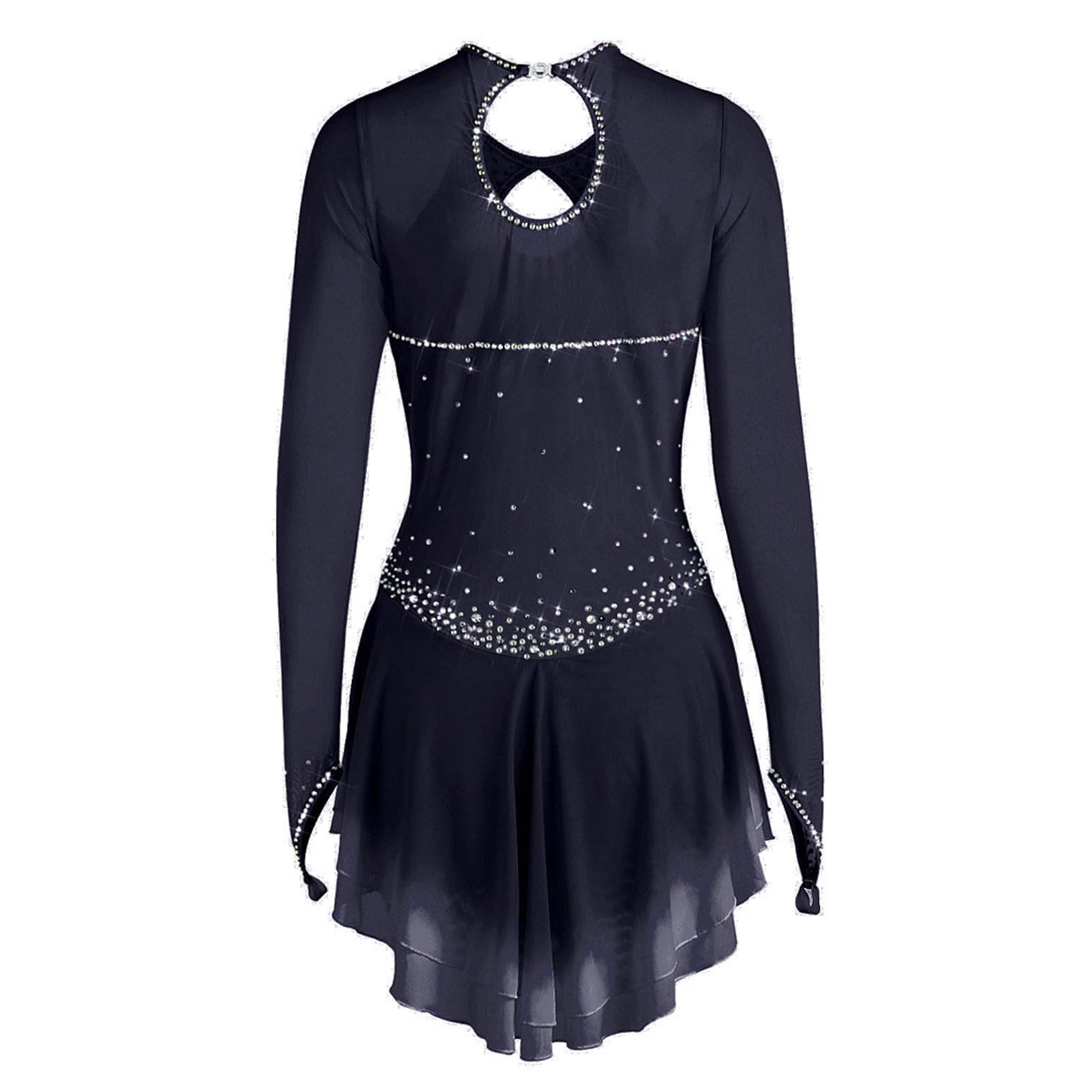 Elegantes Eiskunstlaufkleid for Mädchen, Langärmliges, Hochelastisches Eislaufkleid for Damen for Den Wettbewerb