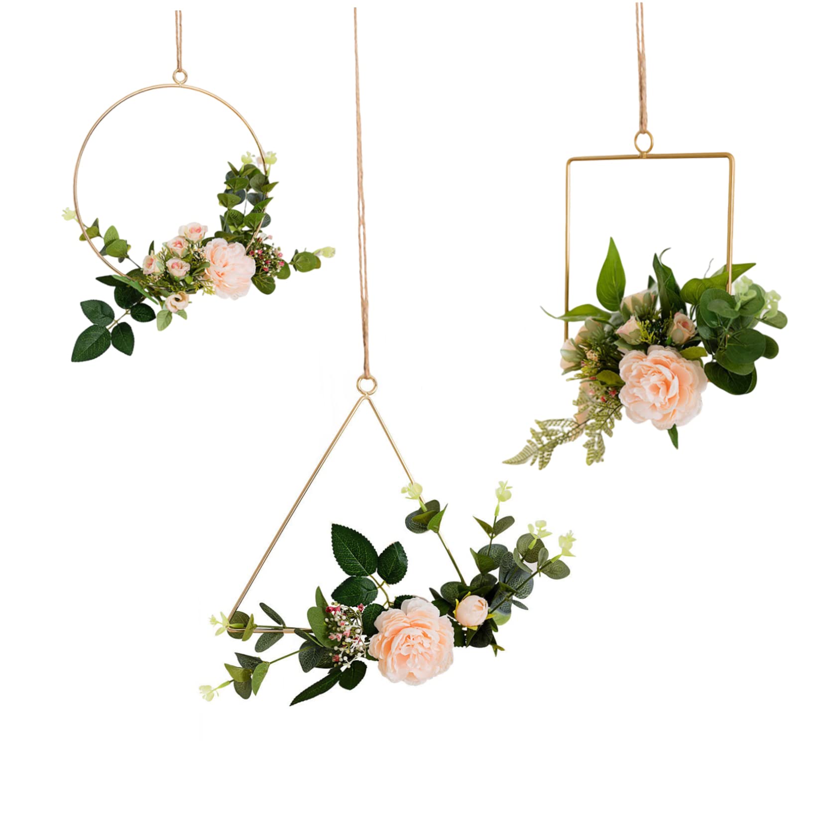 Hoop de fleur artificielle camellia pour décor de salon et chambre