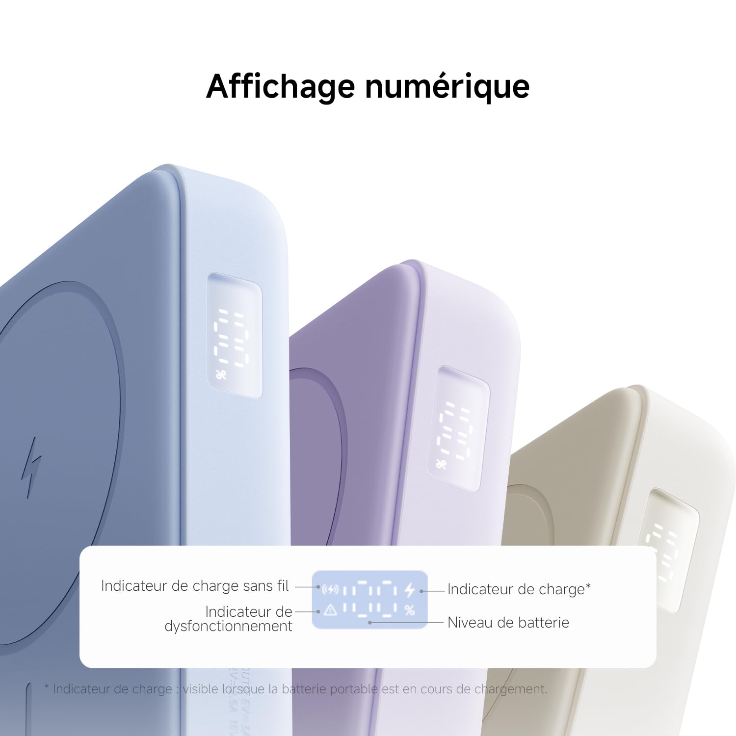 Xiaomi Batterie Externe 10000mAh, Power Bank MagSafe avec Support, USB-C