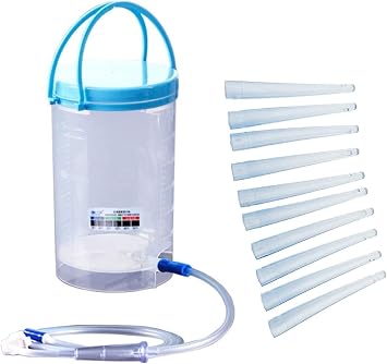 Complete Colon Cleansing Enema Kit 1200 ml Includes 10 Intestinal Tubes 10 cm Reusable Irrigator Kit for Hygienic Colon Cleaning