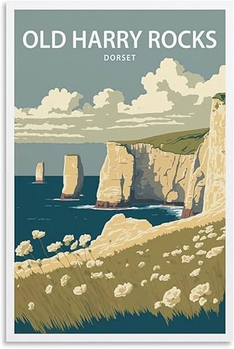 Lienzo impreso en lienzo con diseño de Harry Rocks para oficina, hogar, dormitorio, decoración, regalos, mural, póster, 12 x 18 pulgadas (11.8 x