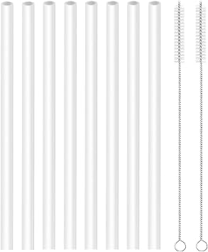 Straws Replacement Compatible with Hydro Flask Water Bottle 32oz,40 Oz -For Hydroflask Tumbler Press In Straw Lids,8 BPA- Free Long Straws,2 Straw Brushes
