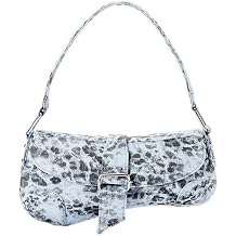 Women's worn-out leopard print armpit bag, unique asymmetric shoulder bag, retro animal print casual shoulder bag