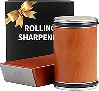 Vista 1 de Knife Sharpener Tool - Rolling Knife Sharpener Kit with Diamond discs 400/1000 & Angles 15° & 20°, Razor sharp Edges, Multipurpose Rolling Sharpener