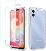 Case for Samsung A04e Case, Galaxy A03 SM-A042F Case with Tempered Glass Screen Protector, Clear 360 Full Body Protection Hard TPU Bumper Shockproof Cover Case for Samsung Galaxy A04e Clear