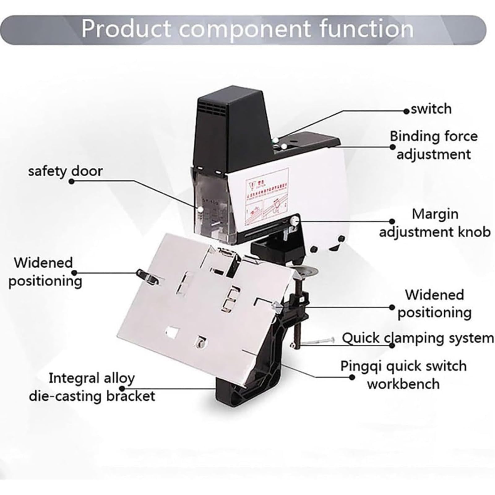 Agrafeuse électrique Professionnelle, relieuse à Plat et à Cheval, agrafeuse Automatique pour brochures, Machine de Pliage et de Reliure de Papier Robuste avec pédale