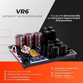 VR6 AVR Automatic Voltage Regulator (AVR) for Diesel Generator Generic Replacement