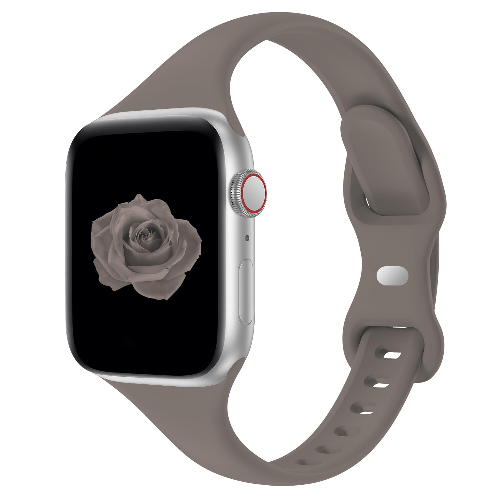 Photo 1 of Thin Slim Band Compatible with Apple Watch 38mm 40mm 41mm 42mm 44mm 45mm 46mm 49mm, Replacement Silicone Sport Strap for iWatch Series 11/10/9/8/7/6/5/4/3/2/1 Ultra SE Women Men, Clay