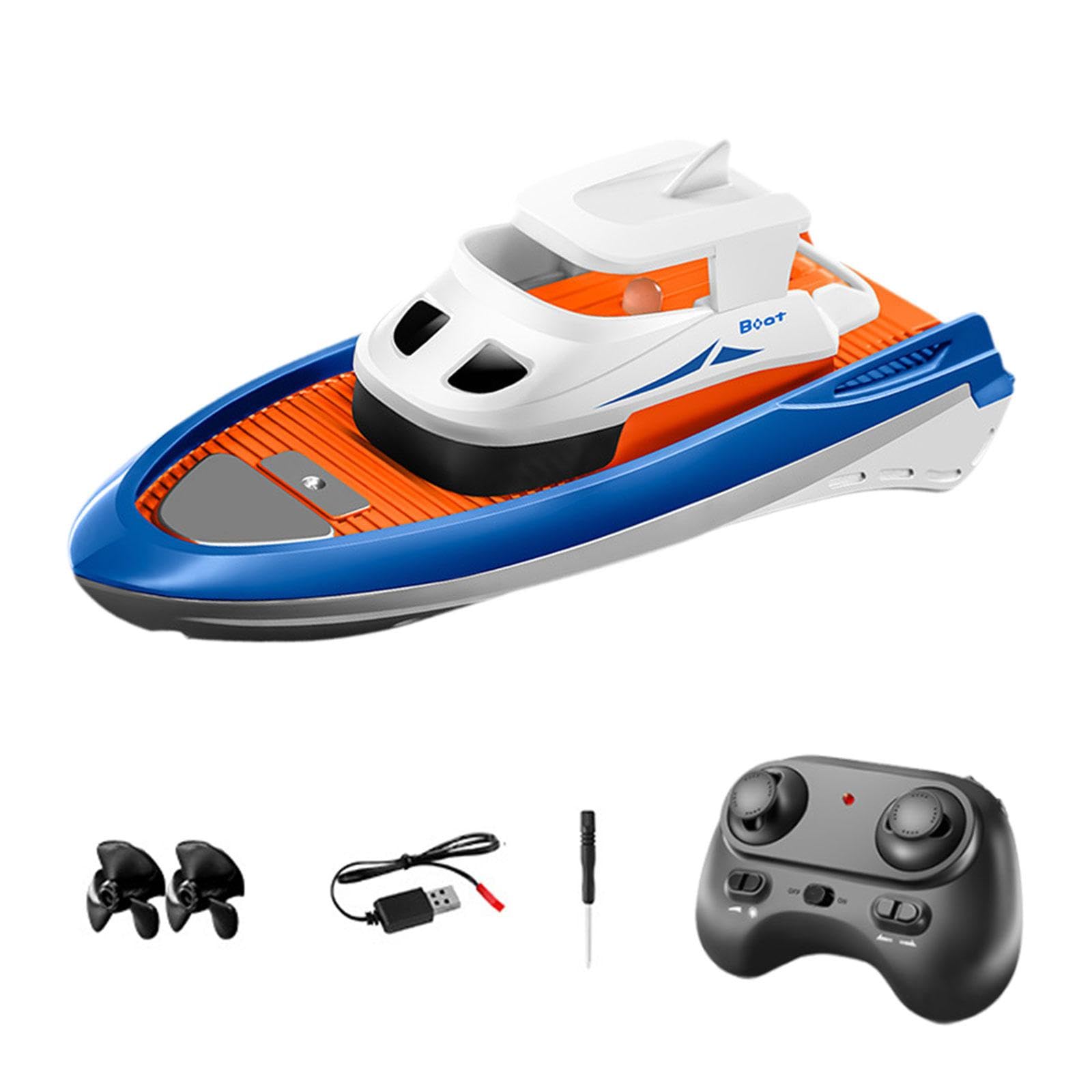 Pegciuho 1/32 RC Boat for Kids Bathtub Toy Boats Mini Gifts Waterproof Double Motor Remote Control Boat for Kids Boys Girls Lakes River, Blue