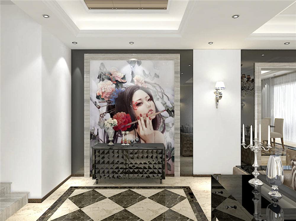 Papier peint japonais 3d mural grand format 350x245 cm pour décorer un salon de beauté