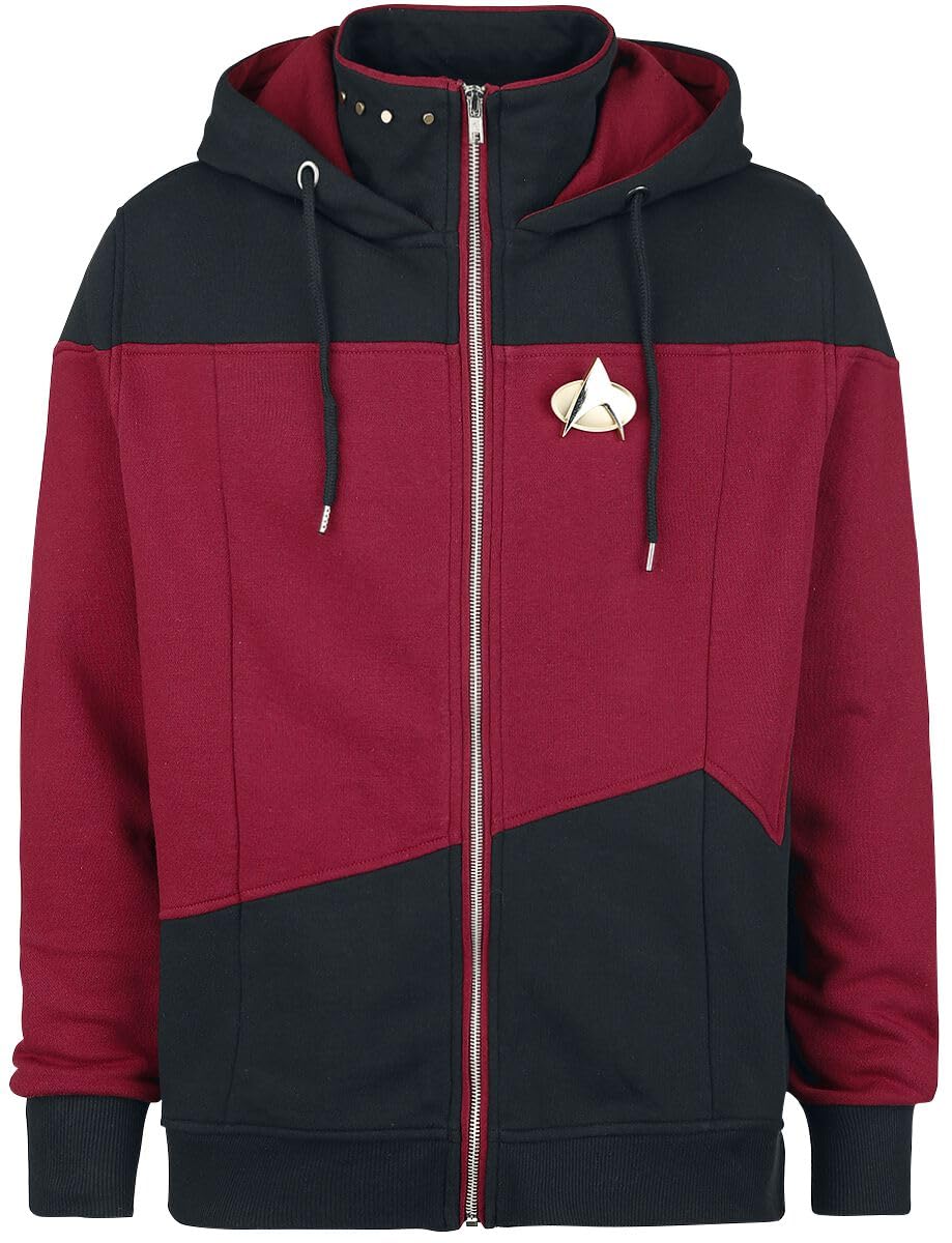 Star Trek The Next Generation Uomo Felpa Jogging Rosso/Nero 70% Cotone, 30% Poliestere Regular