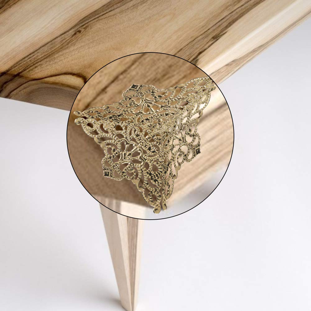 48 Pezzi Angoli Metallici Per Libri - Protezione Vintage In Ferro Per Album, Scrapbooking E Scatole Dei Gioielli (Bronzo, Argento, Oro) - Foto 7