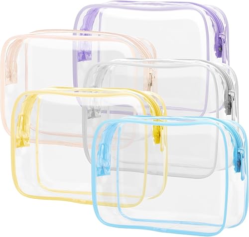 PACKISM Bolsas de maquillaje transparentes, paquete de 2 bolsas de aseo aprobadas por la TSA, bolsa de tamaño de cuarto de galón, bolsa de