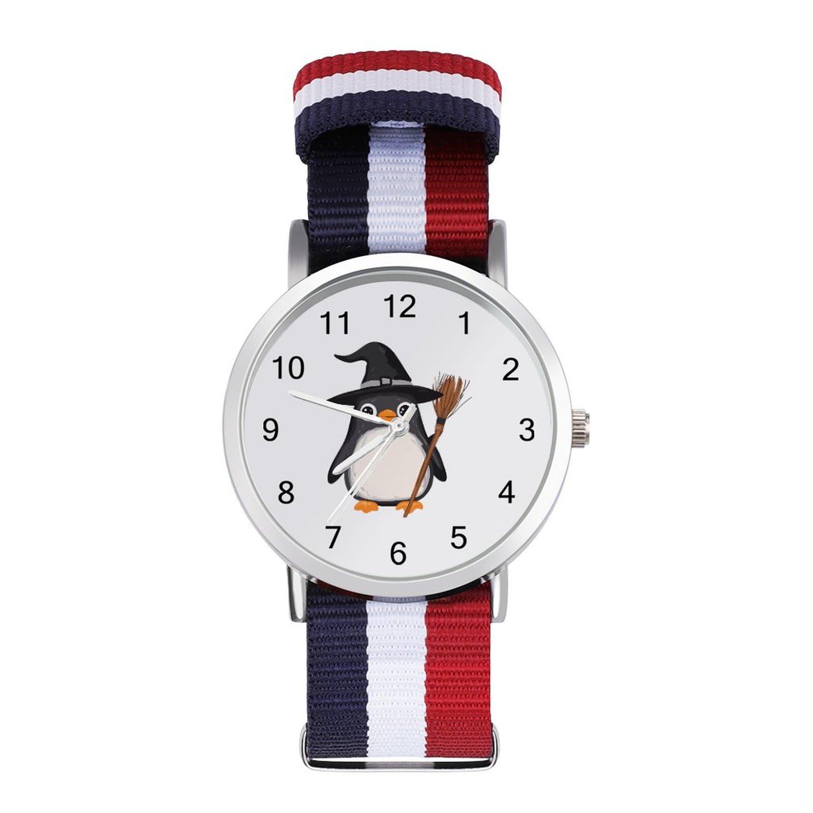 Penguin Witch Funny Wrist Watches for Men Women Fashion Graphic Watch for Work Workout