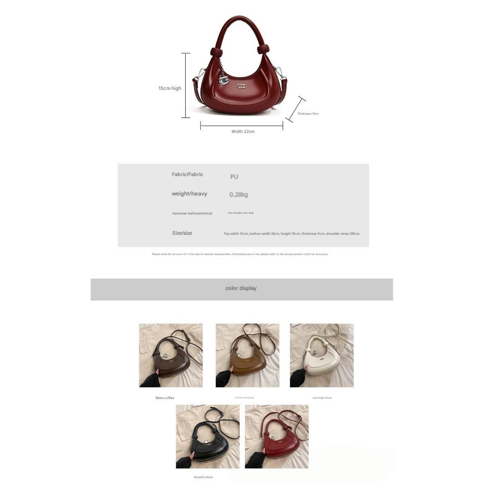 Borsa A Mano Tracolla Versatile retrò-Bianco