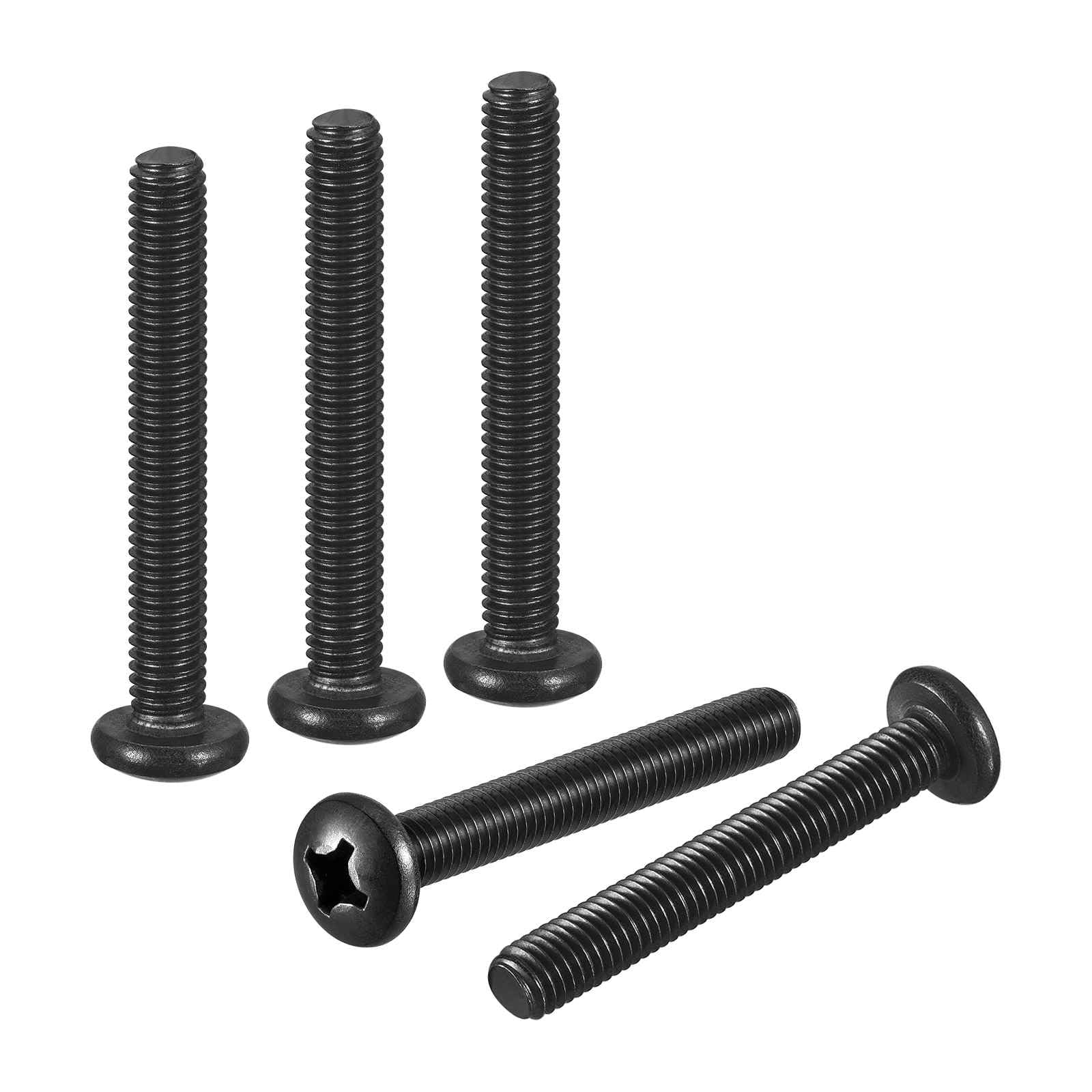 DTGN M6-1x40 Pan Head Machine Screws - 25pcs - Good for Machinery - 304 Stainless Steel Phillips Machine Screws Bolts - Black