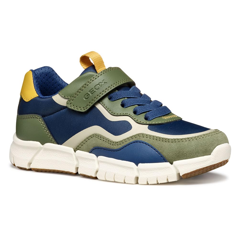 Geox J FLEXYPER BOY A, Boys’ Sneaker, Military/Blue,