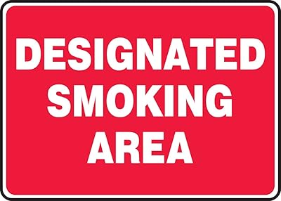 Accuform MSMK404VP Plastic Safety Sign, Designated Smoking Area