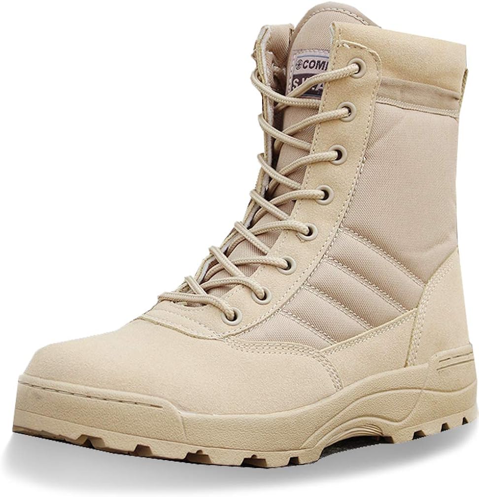 Orlancy-ミリタリーブーツ-タクティカルブーツ-コンバットブーツ-カーキ，28cm