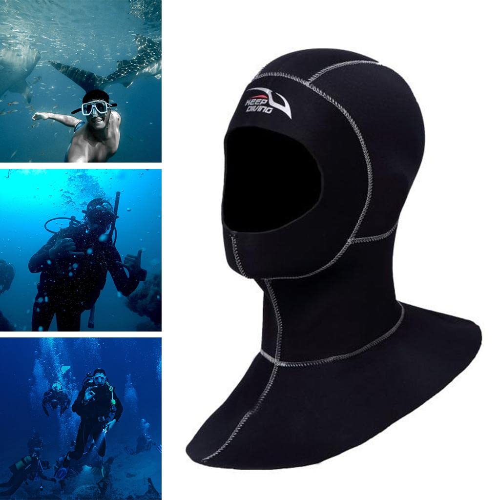 RajoNN Traje de Neopreno con Capucha para Adultos Gorro térmico para Surf Equipo de Buceo, Costura Blanca XL