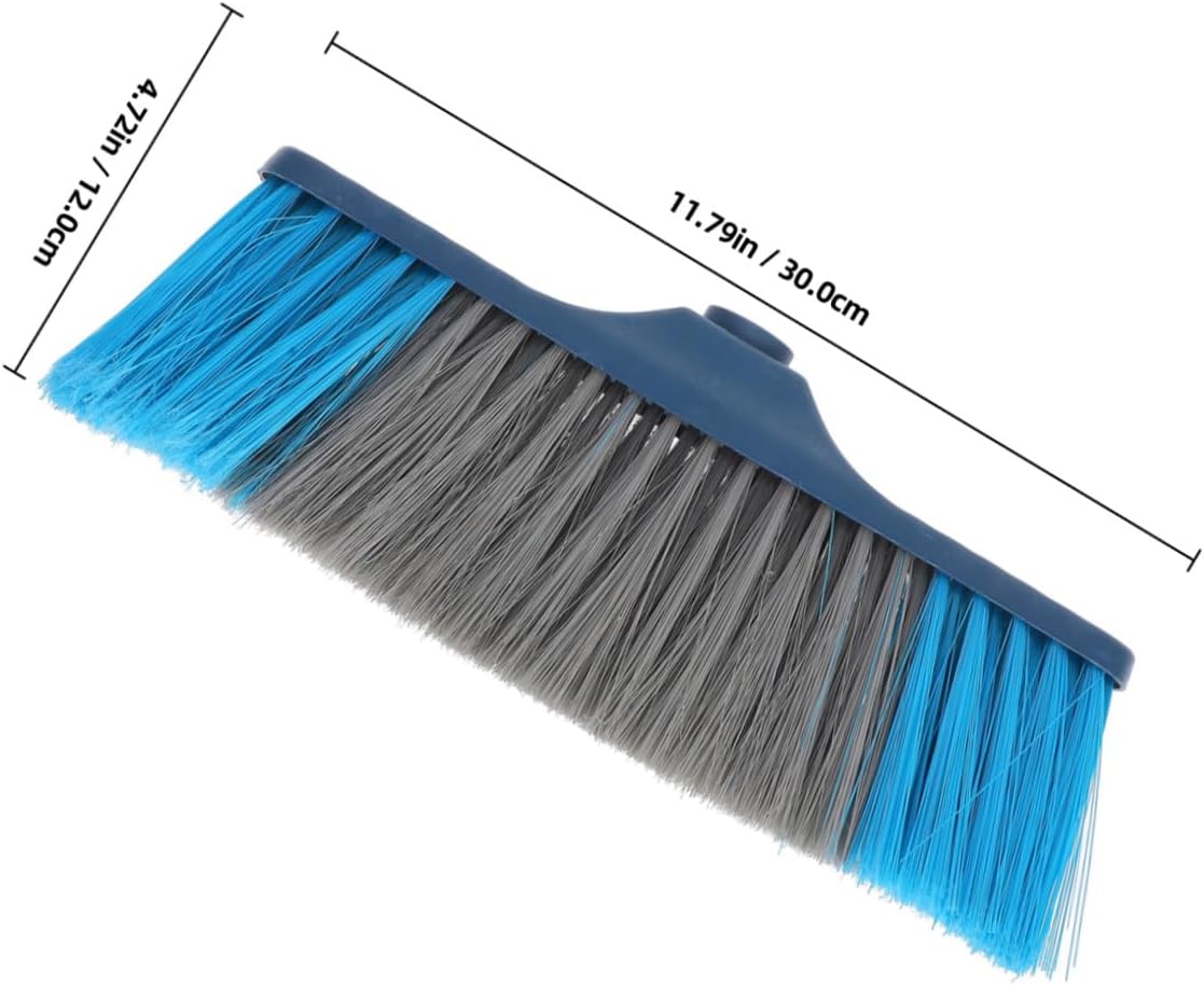 Replacement Broom Head for Household Cleaning Dark Blue Plastic Mop Head with Threaded Attachment Compatible with Kitchen and Floor Sweeping Tools